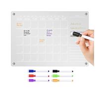 Acrylic Magnetic Planner - A4 A3 Clear Weekly Calendar Board, Erasable Whiteboard Organizer | Refrigerator Note Planning Boards for Kitchen Fridge Home Office Schedule Use Dry Transparent Bords