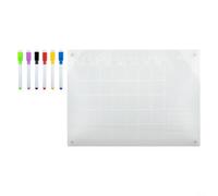 Acrylic Magnetic Refrigerator Calendar Dry Erase Monthly Weekly Planner Board with Transparent Outside and Rewritable Whiteboard Pens for Kitchen Scheduling and Memo Organization(3)