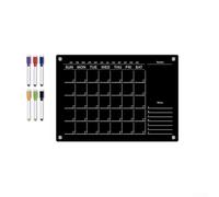 Acrylic Magnetic Weekly Planning Message Board for Refrigerator with 6 Erasable Markers, Black Transparent Calendar Panel, 30x21cm and 42x30cm Size Options(for A4)