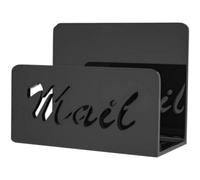 Acrylic Mail Holder Black Envelope Holder for Desk Countertop Letter Sorter Desktop File Paper Rack Organizer for Home Office School