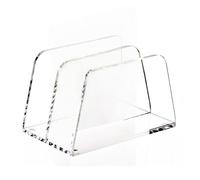 Acrylic Mail Holder - Vertical Letter Sorter - Desktop File Folder Organizer Rack | for Classroom Study Cookbook Document Bible Piano Score Album School Bed Kitchen Adults Students Kids