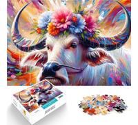 Acrylic Majestic Blossoming BuffaloJigsaw Puzzles for teenagers 1000 Piece Fun Games for is ideal as a gift for the whole family 38x26cm