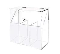 Acrylic Makeup Brush Organizer, Clear Acrylic Makeup Brush Organizer with Lid ,Makeup Brush Holder Cosmetic Brush Storage Box brush holder with lid, Acrylic Brush Holder,Organiser with 3 Compartments