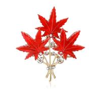 Acrylic Maple Leaf Lapel Brooch Pin Thanksgiving Fall Leaves Bouquet Rhinestone Crystal Pins Clip Sweater Hat Scarves Dress Suit Jacket Badges Brooches Vintage Jewelry Gifts for Women Mom Wife