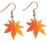 Acrylic Maple Leaf Long Dangle Drop Earrings Novelty Plant Jewelry for Women