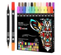 Acrylic Marker, 36 Fine Tip Acrylic Paint Pens | 72 Colours Art Supplies Brushes Double Tip Beginners Drawing Stone Wood Fabric Glass