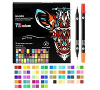 Acrylic Marker Pen - 36 Pieces Acrylic Paint Markers Set | 72 Colors Double Headed Paint Brushes Set Rock Painting Set Canvas Craft Supplies Fabric Wood Pier