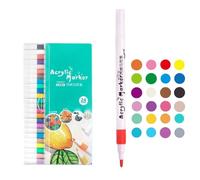 Acrylic Marker Pen Set - Vibrant Colour Multipurpose, Smooth Drawing Feel, Portable Art Paint for a Wide Range of Materials Such as Glass, Rock, Fabric and Wood, Perfect for Hand-Made