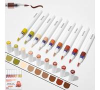 Acrylic Marker Pens, Multi-Layer Color Stacking, Brush Tip 1-5mm, 2.6ml Big Volume Ink, Direct Ink System，Suitable for a variety of surfaces (Reddish brown)