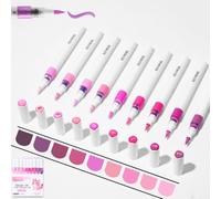 Acrylic Marker Pens, Multi-Layer Color Stacking, Brush Tip 1-5mm, 2.6ml Big Volume Ink, Direct Ink System，Suitable for a variety of surfaces (Pink)