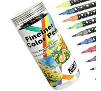 Acrylic Marker Pens with Double Tip, Waterproof, Painter's Marker Pens for Various Surfaces such as Fabric, Textiles, Stone, Wood, Ceramic, Porcelain, Backpacks, Canvas, Glass, Paper and