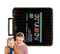 Acrylic Marker Set 48/72 Colors, Precision Tip Paint Markers 18.5x18x2.7cm & 26.5x18.5x2.7cm, Waterproof Quick-Dry Art Supplies, Fade-Resistant Craft Pens for Fabric, Glass, Shoes, Model Detailing