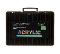 Acrylic Marker Set, Acrylic Paint Marker Pen Set, Box Pen, Double Head, Fine Wire Pen, Quick Drying, Waterproof, No Fade, Storage Box with Children, Adult Brush, Ideal for Crit