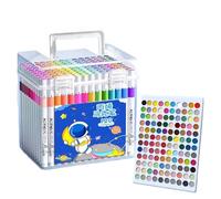 Acrylic Markers - ABS 120 Pieces 1.5 x 13 cm QuickDry Coloring Pages Fast Drying Vibrant Sketch Drawing Craft Kit Portable Storage Box | Perfect for School Supplies Scrap