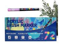 Acrylic Markers Brush Tip, Multi Colours Superimposable Soft Tip Supplies for Artists | Acrylic Paint Pens for Adults School Office and Activities