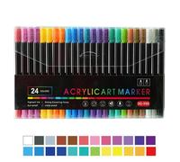 Acrylic Markers, Paint Markers, Double-Headed Paint Pens, Markers for Coloring Books | 24/36 Colors, Waterproof, Brush Tip Drawing Art Supplies Papete
