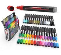 Acrylic Markers, Paint Pens Assorted Vibrant Markers for Rock Painting, Canvas, Glass, Mugs, Wood, Ceramic, Fabric, Metal, Scrapbooking. Non Toxic, Quick Dry, Multi-Surface, Lightfast (MEDIUM)