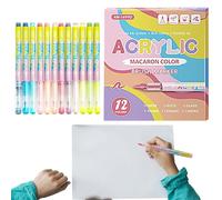 Acrylic Markers Set,12 Colors Fine Tip Permanent | Water Based Art Coloring Pens - for Fabric Glass Canvas Rock Metal Wood Paper Graffiti Birthday Christmas Kids Adults