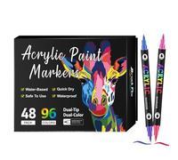 Acrylic Markers Set - Waterproof Ceramic Paint Pens Set | Fade-Resistant Permanent Markers Drawing Tools, Craft Supplies Artists for Paper Glass Wood Canvas Ceramic Rock