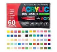 Acrylic Markers | Soft-tip Pens | Quick Drying Smudge Proof Pens - Acrylic Paint Markers For Colouring，Rock Painting, Wood, Stone, Canvas, Glass, Fabric, Eggs, And DIY Crafts Art Supplies