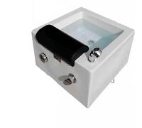 Acrylic Massage Footbath Foot Baths & Spas,Portable Foot Spa Bathtub,with Heat and Massage Colorful Lamp Footbath Spa,Acrylic Pedicure Sink (white-220v,62 * 62 * 35cm)