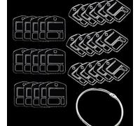 Acrylic Mbroidery Floss Organizer 30Pcs Set, 50 x 40 x 2.5mm Slim Thread Bobbins with 1Pc Circle Binder for DIY Sewing Craft