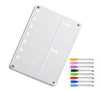 Acrylic Meal Planner Magnetic - Magnetic Planner Note Board for Refrigerator with 8 Markers, Framed Border Style | Rounded Corner Safety, Ghosting Resistant, Vertical Orientation Option