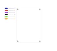 Acrylic Meal Planner Magnetic Menu Board for Kitchen Fridge w/6 Colors Markers, Clear Weekly Calendar Planning Board Noteboard Refrigerator Dry Erase Board to Do/Grocery/Shopping List/Chore Chart