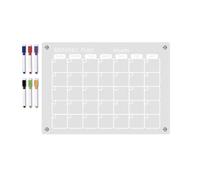 Acrylic Meal Planner Magnetic Menu Board for Kitchen Fridge w/6 Colors Markers, Clear Weekly Calendar Planning Board Noteboard Refrigerator Dry Erase Board to Do/Grocery/Shopping List/Chore Chart