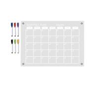 Acrylic Meal Planner Magnetic Menu Board for Kitchen Fridge w/6 Colors Markers, Clear Weekly Calendar Planning Board Noteboard Refrigerator Dry Erase Board to Do/Grocery/Shopping List/Chore Chart