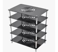 Acrylic Media Tower Rack - 3-Tier Audio Stand for Stereo Equipment, Desktop Storage with Metal Holders, Ideal for Organizing Components and Enhancing Sound Quality