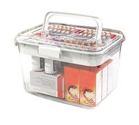 Acrylic Medicine Storage Box with Handles, Clear Medicine Organizer Kit for College Dorm Student Home, Empty First Aid Bag Chest for Cabinet, Portable Med Medical Supply Organizer