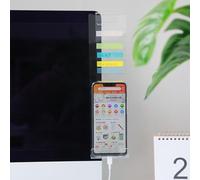 Acrylic Memo Board with Transparent Sticky Note Holder and Phone Slot, Self- Space-Saving Organizer Compatible with Computer, Laptop and PC Scre(Left)