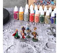 Acrylic Miniature Paint Kit-22 Waterbase Model Paint Beginner Set incl Metallic Gold&Silver Shade Brush-On Primer 6 Bugbear Figure Gift Man/Woman Painting Starter adapt DND TTRPG War Hammer40K Terrain