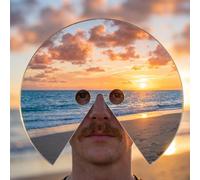 Acrylic Mirror Mask 1/2/3PCS - Head-mounted Photo Prop,Reflective Surface, Creative Photography, Carnival Party Cosplay & Costume Accessory, Lightweight & Comfortable, Novelty Decoration (1PC)