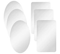Acrylic Mirror Tiles 6Pcs Oval Square Shatterproof Design