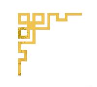 Acrylic Mirror Wall Corner Stickers Decorative Decals for Home Hallway Living Room Space Illusion 8x8inch Silver Gold Black(#12)