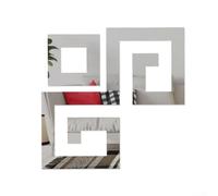 Acrylic Mirror Wall Corner Stickers Decorative Decals for Home Hallway Living Room Space Illusion 8x8inch Silver Gold Black(#16)