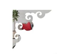 Acrylic Mirror Wall Corner Stickers Decorative Decals for Home Hallway Living Room Space Illusion 8x8inch Silver Gold Black(#1)
