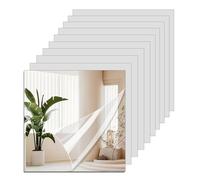 Acrylic Mirrors Stickers for Walls, 10/20 Pcs Mirror DIY Tiles, 2mm Thickened Non Glass Shatterproof Decorative Mirrors Sheets, Stick On Mirror Makeup Home Workout Self Adhesive (20, 15 x 15cm)