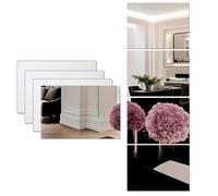 Acrylic Mirrors Tiles Stickers for Walls, Rectangle Full Body Length 4pcs HD Mirror, Shatterproof Safe Wall-Mounted Retro Mirrors Stick On Mirror Makeup Home Workout Hallway Self Adhesive (20x15cm)