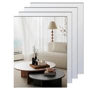 Acrylic Mirrors Tiles Stickers for Walls, Rectangle Full Body Length 4pcs HD Mirror, Shatterproof Safe Wall-Mounted Retro Mirrors Stick On Mirror Makeup Home Workout Hallway Self Adhesive (40x30cm)