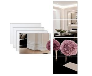 Acrylic Mirrors Tiles Stickers for Walls, Rectangle Full Body Length 4pcs HD Mirror, Shatterproof Safe Wall-Mounted Retro Mirrors Stick On Mirror Makeup Home Workout Hallway Self Adhesive (40x30cm)