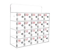 Acrylic Mobile Phone Storage Cabinet, Wall-Mounted Cellphone for Classrooms & Gyms, 20-Compartment Desktop Stand for Phones, Durable & Stylish Cellphone Holder