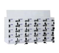 Acrylic Mobile Phone Storage Cabinet with Lock and Keys - Wall-Mounted Secure Desk Stand for Phones, Clear for Offices and Homes