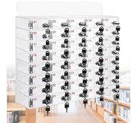 Acrylic Mobile Phone Storage Cabinet with Lock & Keys Wall for Office & Classroom - 40 Slots Cell Phone Charging Station
