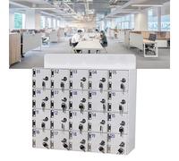 Acrylic Mobile Phone Storage Cabinet with Lockable Doors 100 Slots White for Office & Classroom Use Various