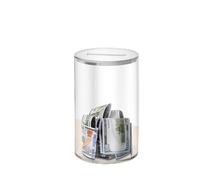 Acrylic Money Box - 3.54x3.54x5.75in Openable Savings Jar | Cash Storage Container For Kids, Boys, Girls, Teens, Coin And Bill Organizer, Piggy For Home, Classroom, Birthday Gift, Financial Learn