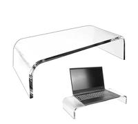 Acrylic Monitor Stand - Clear Desk Riser, Laptop Stand, Ergonomic Screen Stand, Organizer | Solid Computer Stand for Monitor Screen Accessories