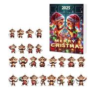 Acrylic Monkey Ornament Countdown Calendar, 2D Acrylic Pendant, Christmas Countdown Calendar, Home Decor for Offices Party School Apartment in The